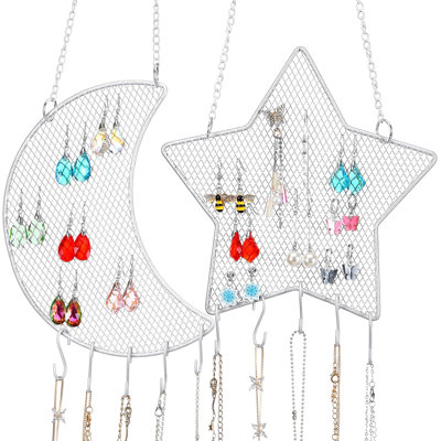 2-piece White Earring Wall Holder Set