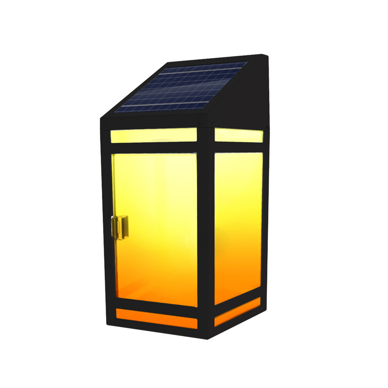 Alonie Outdoor Solar LED Wall Lantern, LED White/Amber, Clear
