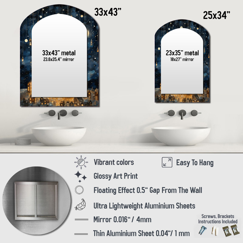 Childs au clair de lune chambre de bébé 4 - miroir unique de forme unique pour enfants, 34 po x 25 po