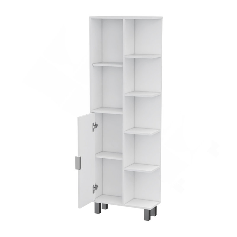 Armoire à linge blanche à 9 tablettes