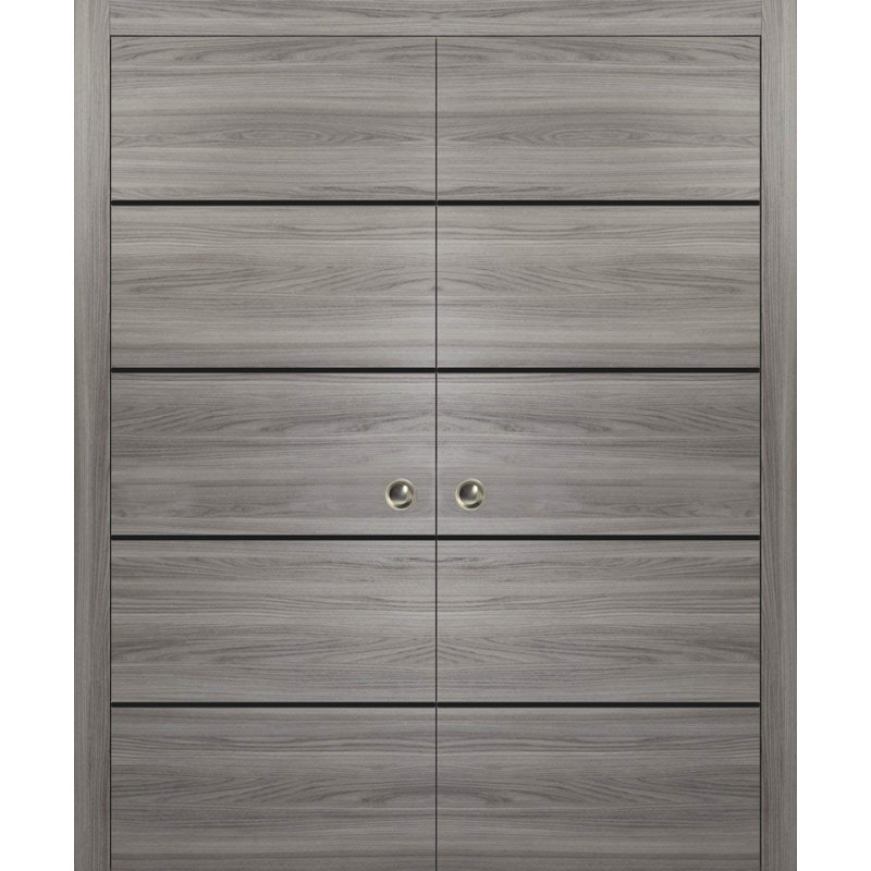 Portes françaises en bois massif massif, Frêne gingembre, 36 po x 84 po
