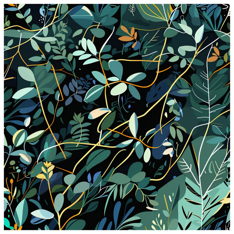 Coussin Leafy Vines, 18 x 18 inches