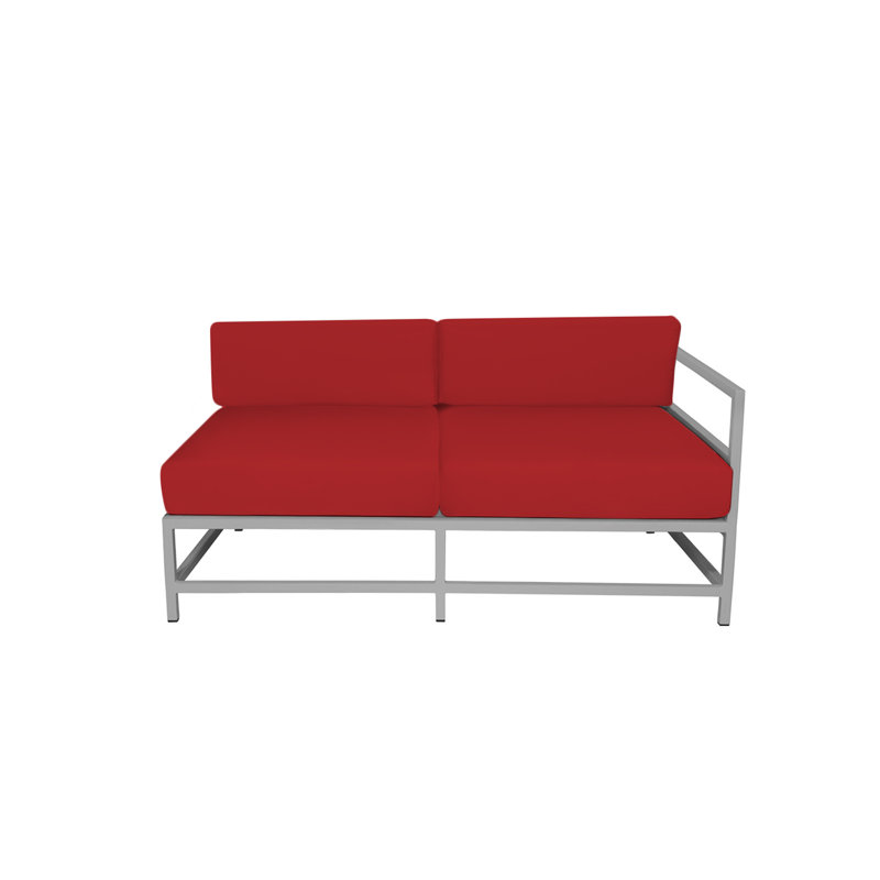 Causeuse à accoudoir droit avec coussins Delano, Sunbrella rouge
