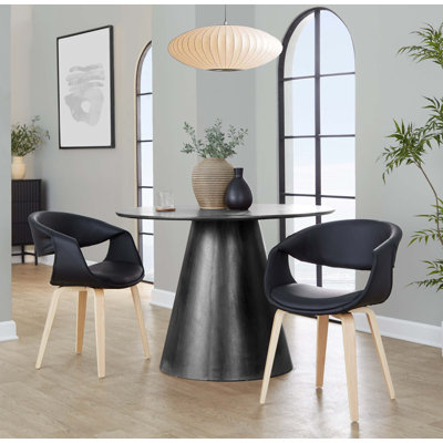 Ensemble de chaises de salle à manger contemporain avec similicuir confort
