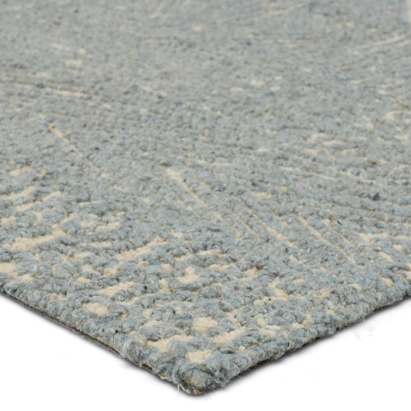 Geometric Area Rug in Blue/Cream, Rectangle 6' x 9'