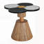Table d'appoint unique à quatre feuilles et trèfle pour le salon, la chambre à coucher et les petits espaces - Table décorative avec base en grain de bois
