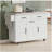 K&K Kitchen Island with Trash Can Storage Cabinet, Kitchen Cart with Drop Leaf, Spice Rack, Towel Rack and Drawer, Rolling Kitchen Island on Wheels with Adjustable Shelf, White-800745986