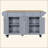 Kitchen Island With Rubber Wood Countertop, Kitchen Cart On 5 Wheels With Storage Cabinet And 2 Top Drawers And A Center Double Layered Storage Drawer For Dinning Room-1452660262