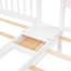Lit superposé double au-dessus de simple et simple, lit superposé triple en bois avec tiroirs et garde-corps-301543098