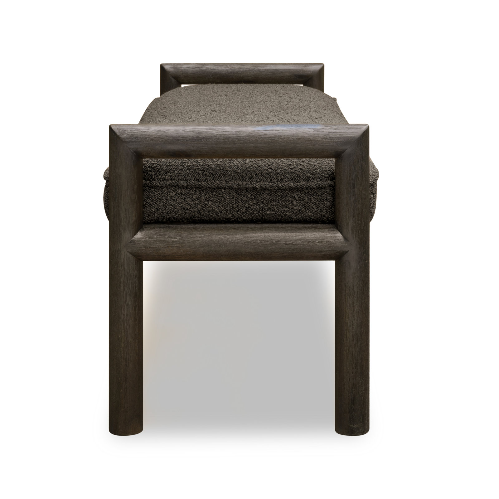 Colleen 60" Acacia Wood Bench, Basalt Gray, Gray