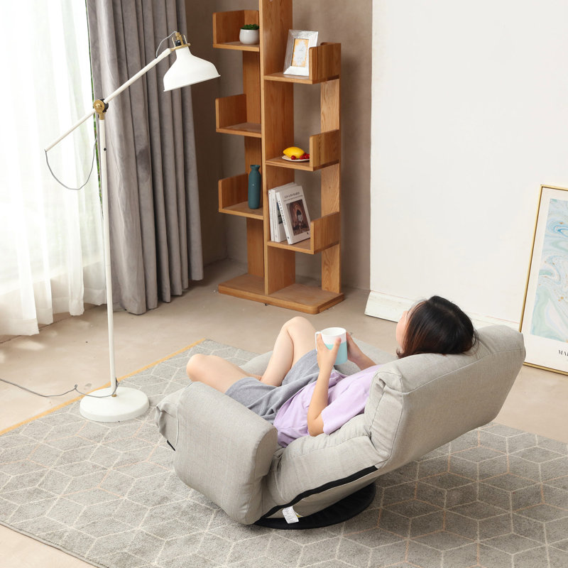 Adjustable Chair With Linen Padding And Stable Metal Frame Deck Construction Comfortable Seat