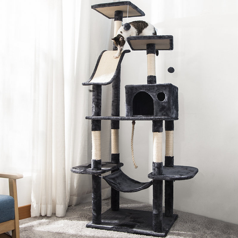 Ginny Cat Tree / Condo, 170" H x 61" W x 51" D, Blue