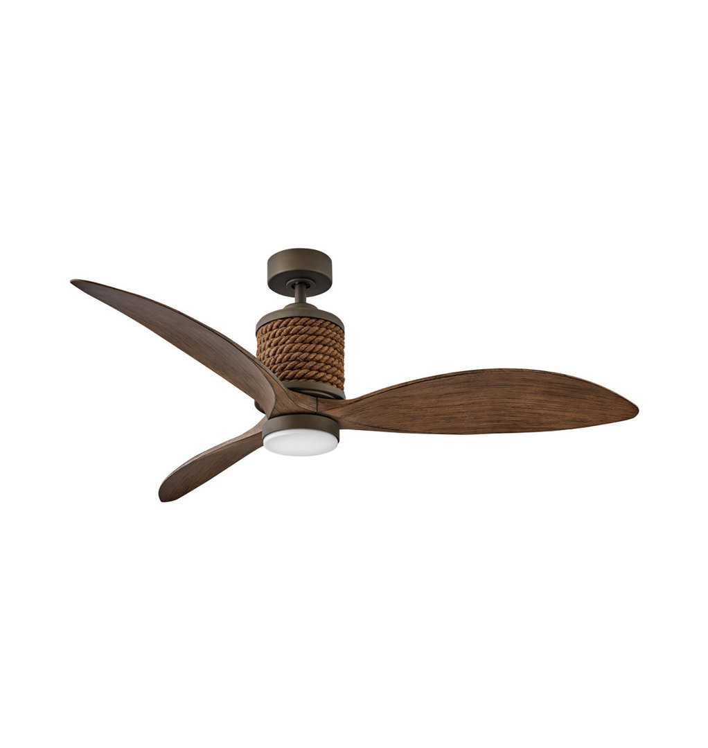 Marin 60" Indoor/Outdoor Integrated LED Nautical Rope-Wrapped Ceiling Fan with Remote Hinkley Fan Body