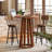 37" H Modern Round Bar Table, Solid Wood Base Bar Table For Dining Room