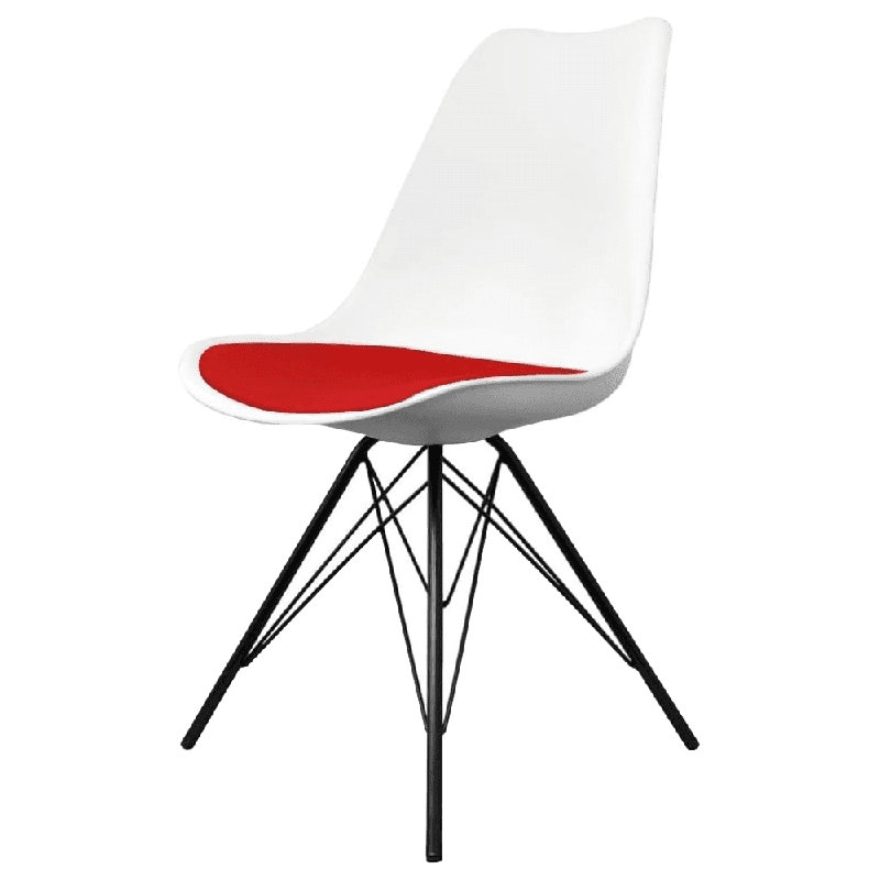 Aneta Plastic Side Chair, Red/White