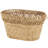 Elberson Cole And Grey Seagrass Handmade Woven Oval Storage Basket With Zig Zag Patterned Rim