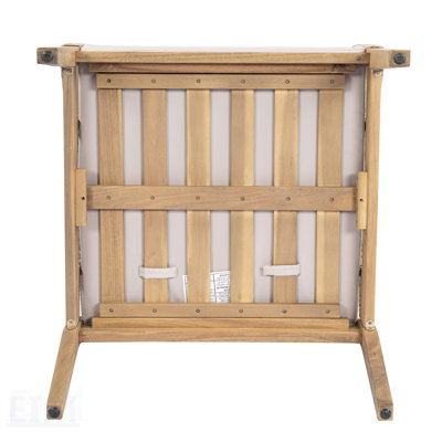 TOPMAX Acacia Wood Club Chairs Set With Hand-Woven Rope For Outdoor Comfort And Durability, Teak Look, Beige Cushions