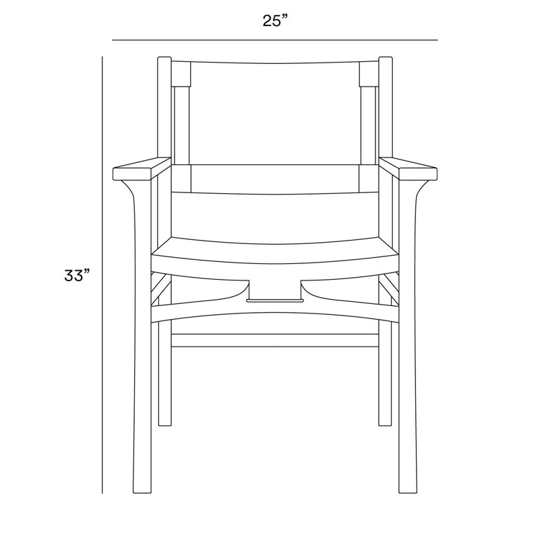 Chontales Dining Chair with Armrest in San Geronimo Manila, Teak, Charcoal V Braided Cord