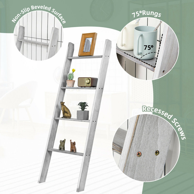 4.5 ft Blanket Ladder, Gray
