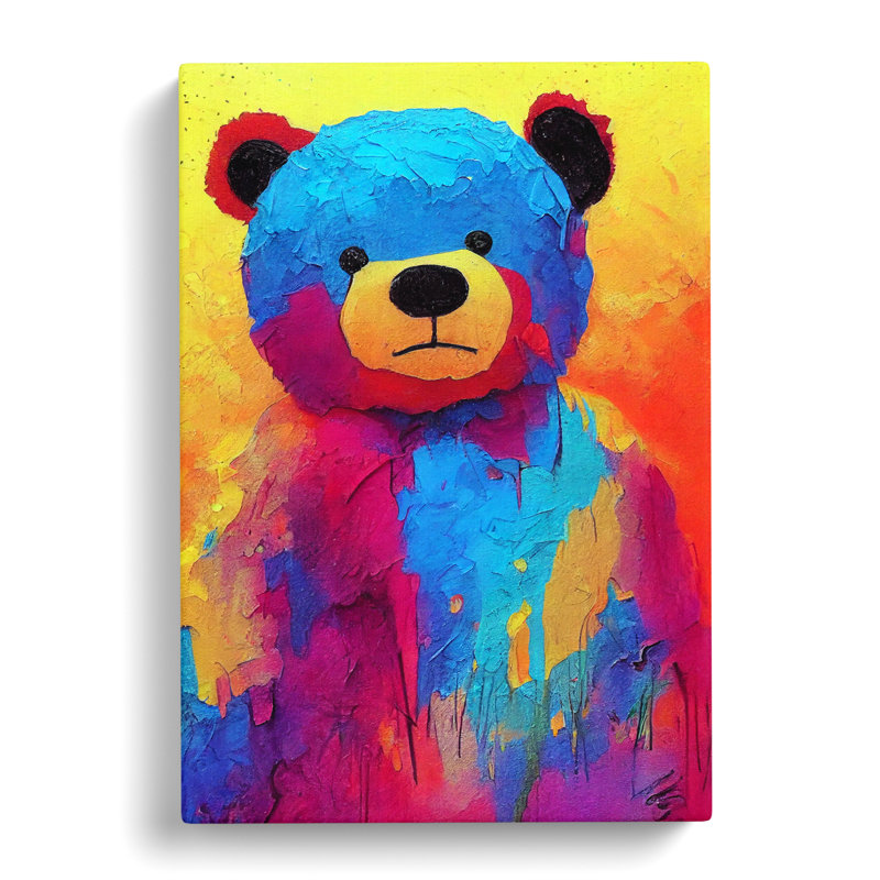 Teddy Bear Crayon - Wrapped Canvas, 50cm H x 35cm W x 3cm D