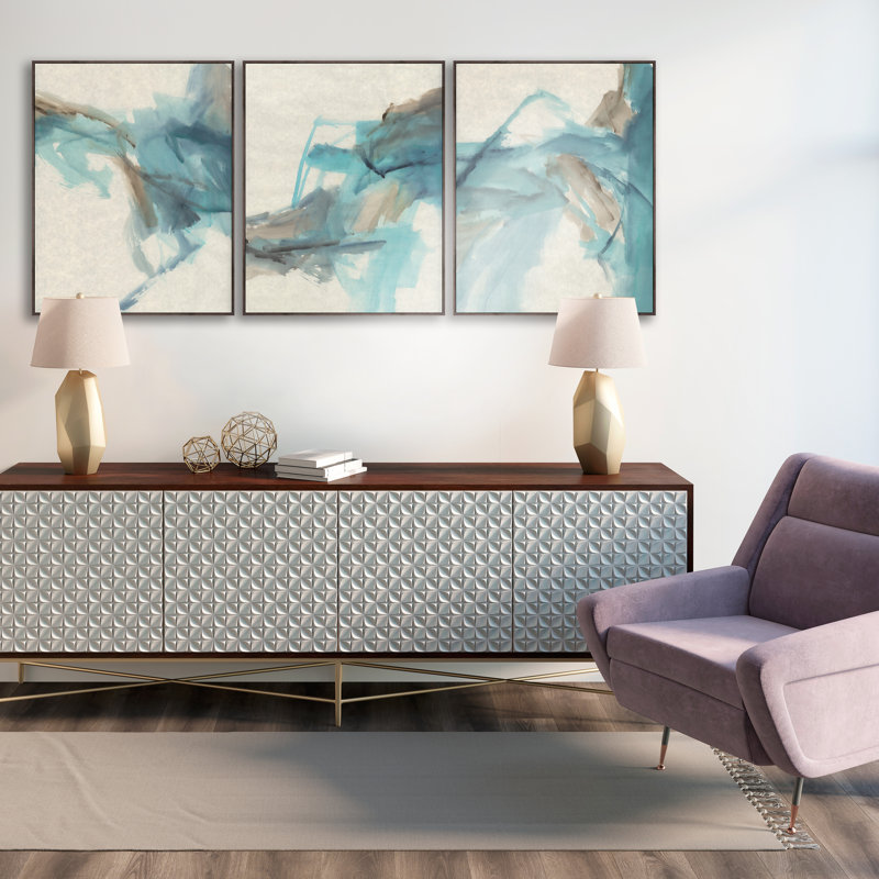 Tissu Windblown III par Giselle Kelly - peinture sur toile, H 51,5 po x l 41,5 po x P 1,5 po, Verre