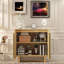 Armoire décorative avec 2 portes, grande planche en forme d'éventail et tablette réglable