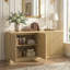 Crédence de rangement de 62,8 po avec 4 portes cannelées, naturel contemporain-62203772