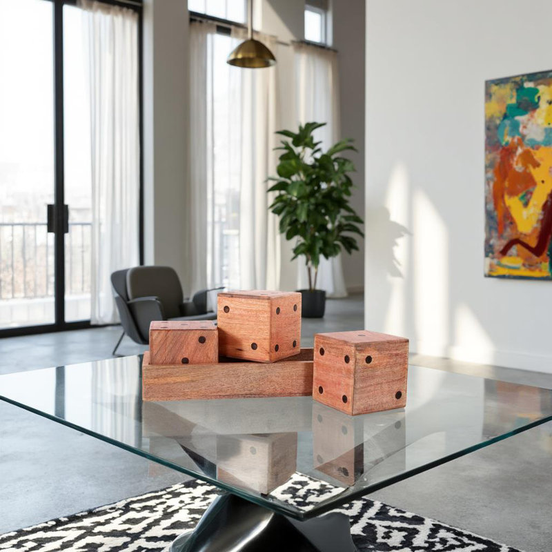 Lady Luck Wooden Dice Set and Tray