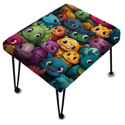 Colourful Coastal Creatures Wallpaper For Kids - Animal Print Rectangle Ottoman