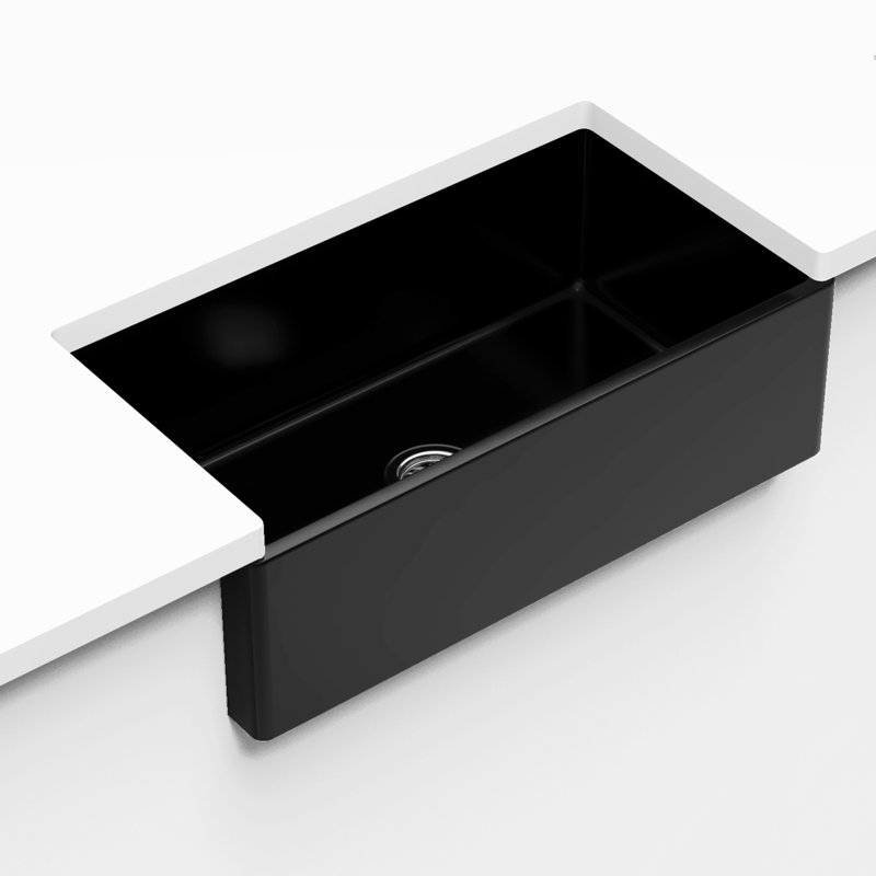 Évier de cuisine simple 33 po x 18 po x 10 po VELANSO Velaro Farmhouse, Blanc