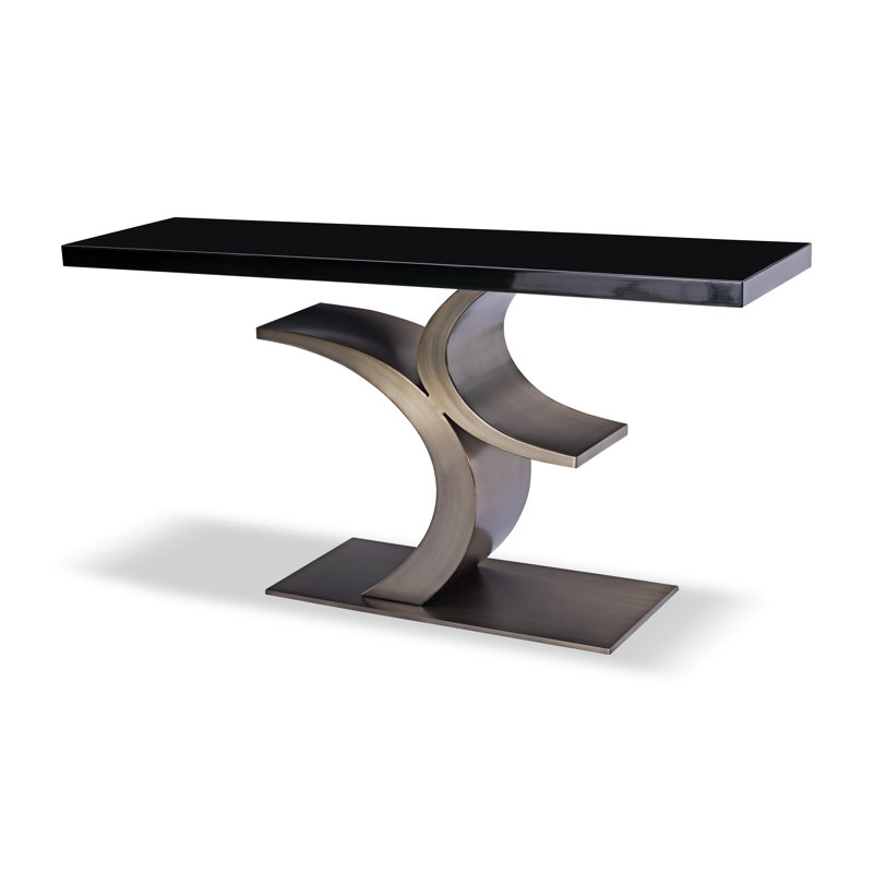 Bergamot 60'' Console Table, Antique Brushed Bronze