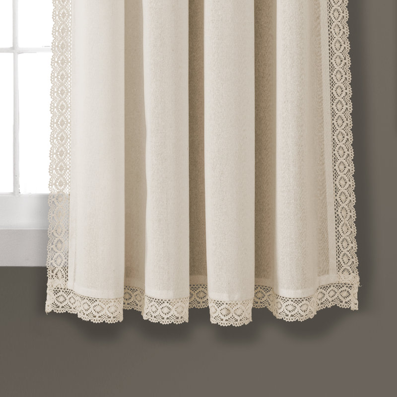 Rosalie Semi Sheer Curtain Pair, Ivory, 54"W x 95"L