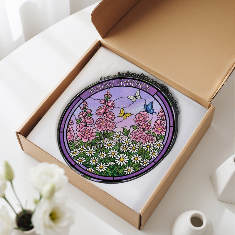 Panneau de vitrail de jardin 12 "H 12", H 12 po x l 12 po