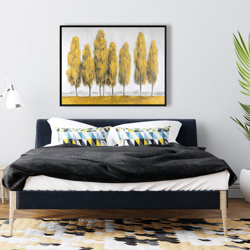Abstract Yellow Trees Print On Canvas
