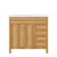Meuble-lavabo en bois 36 po, 2 portes à fermeture douce, 3 tiroirs à fermeture douce, tablette réglable