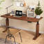 Bureau debout rectangulaire en bois massif noyer-2103017437