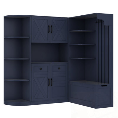 Allen Hall Tree with Storage Cabinet & 4 Hooks
