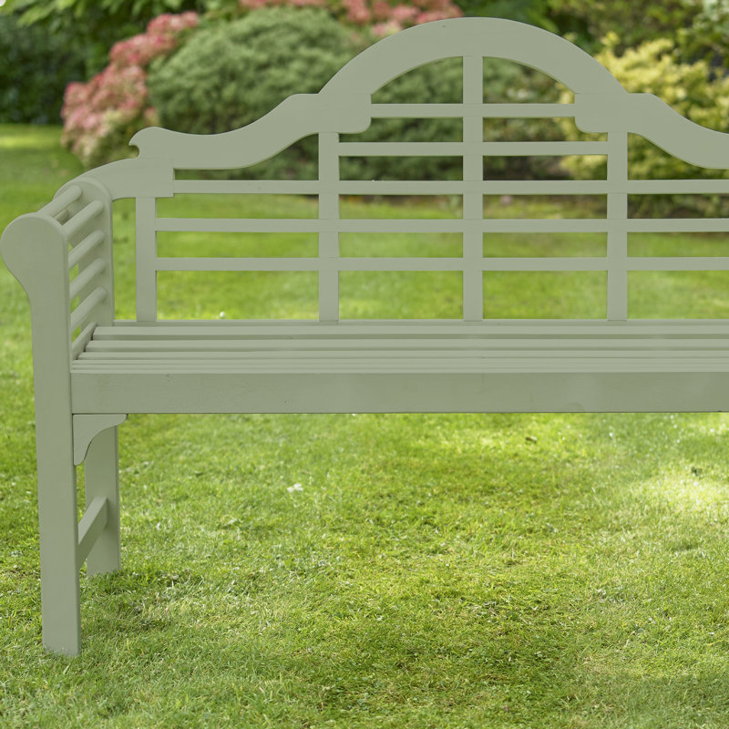 Kuhle PU Painted Traditional Wooden 2 Seater Bench, Green
