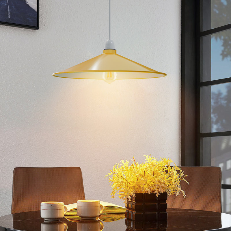 7.5cm H Metal Cone Lamp Shade ( Screw On ) in Yellow