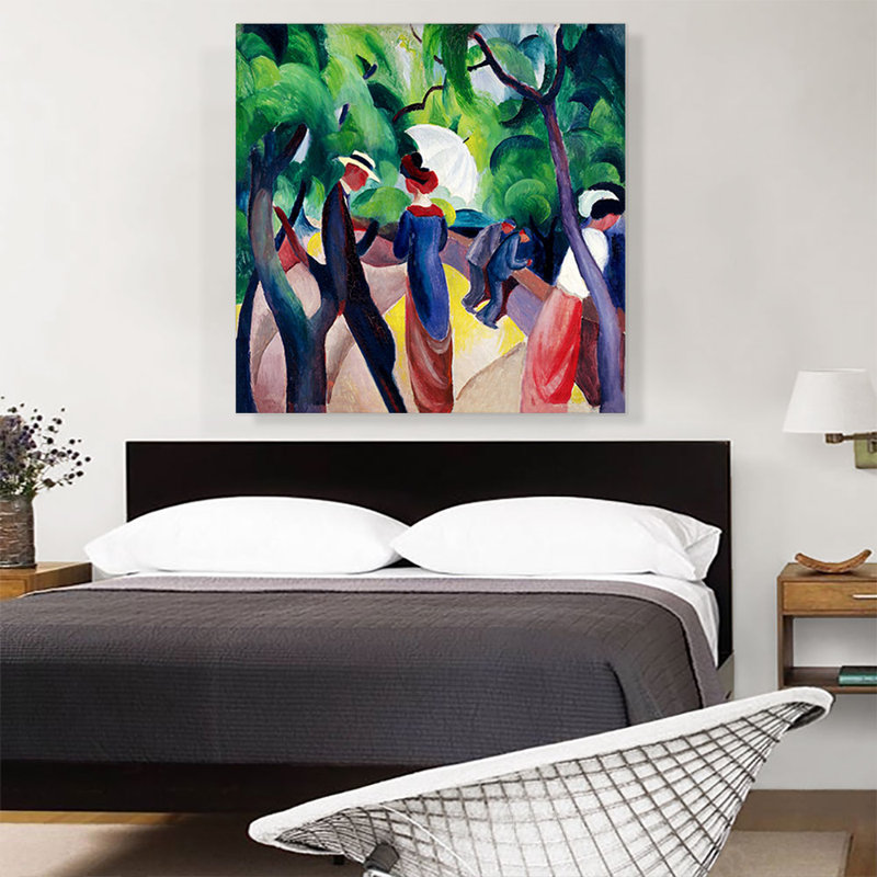 " Promenade 1913 " by August Macke, 36" H x 36" W x 1.5" D