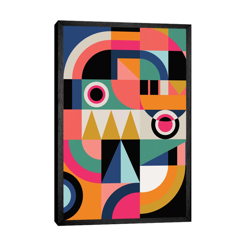 Graphic XIII by Susana Paz - Print on Canvas, 152.4cm H x 101.6cm W x 3.81cm D, Black Floater Framed