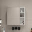Armoire de salle de bain avec miroir blanc, verre épais de 0,12 po, rangement mural pour miroir de chambre à coucher, articles de toilette à compartiments internes