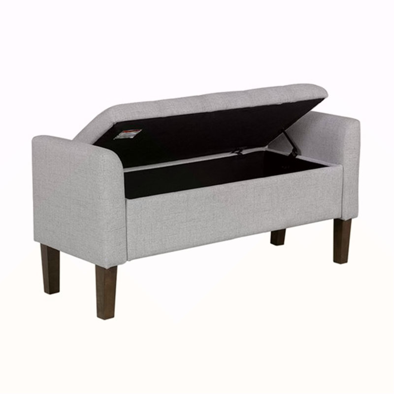 Banc de rangement à couvercle rabattable gris clair 2 Voir ci-dessous