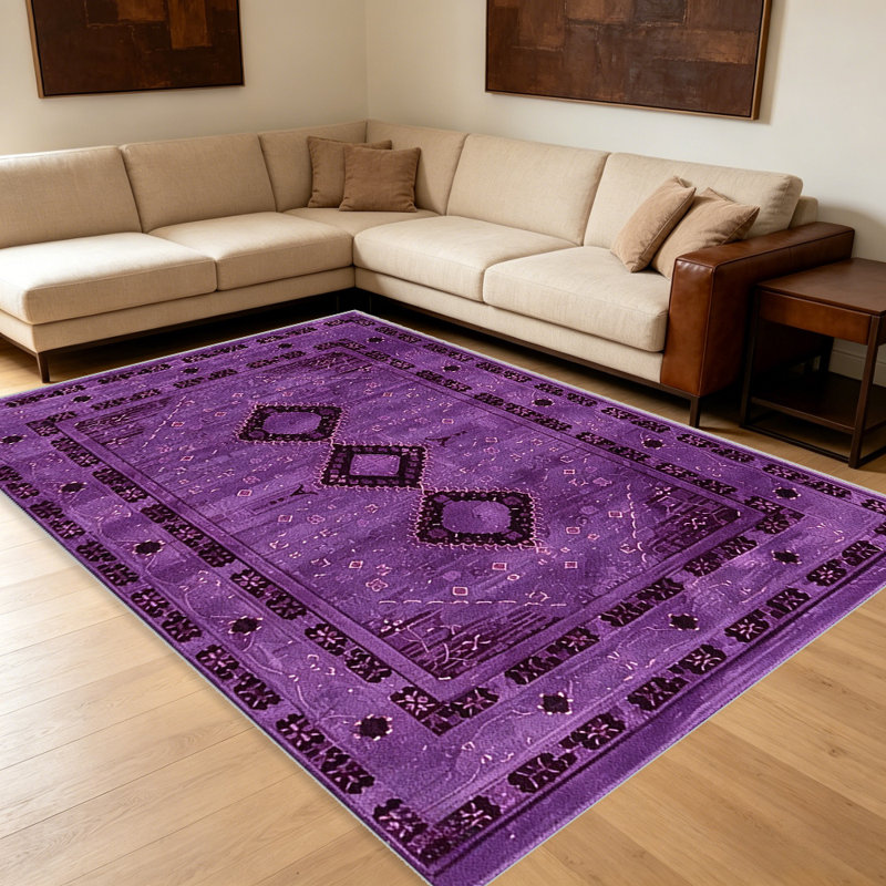 Vintage Persian Medallion Purple carpet-easy to clean, machine-washable, soft and comfortable; suitable for door mats, kitchens, living rooms, bedrooms, corridors, and laundry areas. Easy to clean, durable carpet for home decoration.
