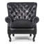 Genuine Leather Upholstered Armchair in Black
