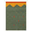 Tapis vert / bleu / rouge en laine et en coton 8 pi 3 po x 10 pi 1 po No Motif