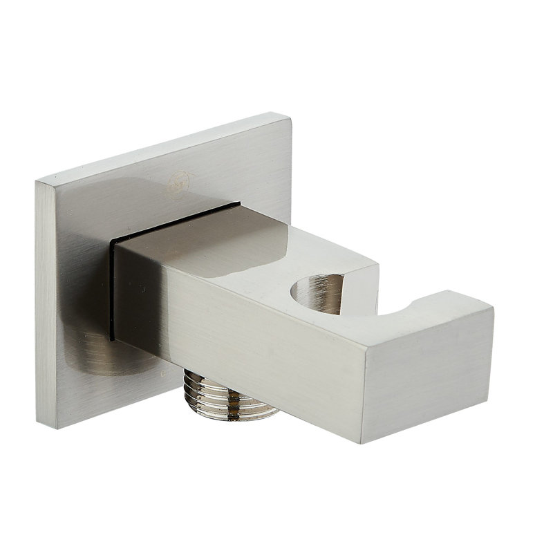 Support de douche à main carré en laiton avec raccord de tuyau DAX, nickel brossé