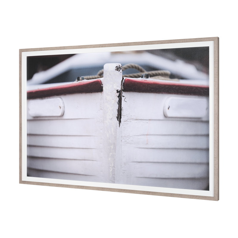Waiting for the tide Hand Embelished Textured Framed Art Print Matted under Glass