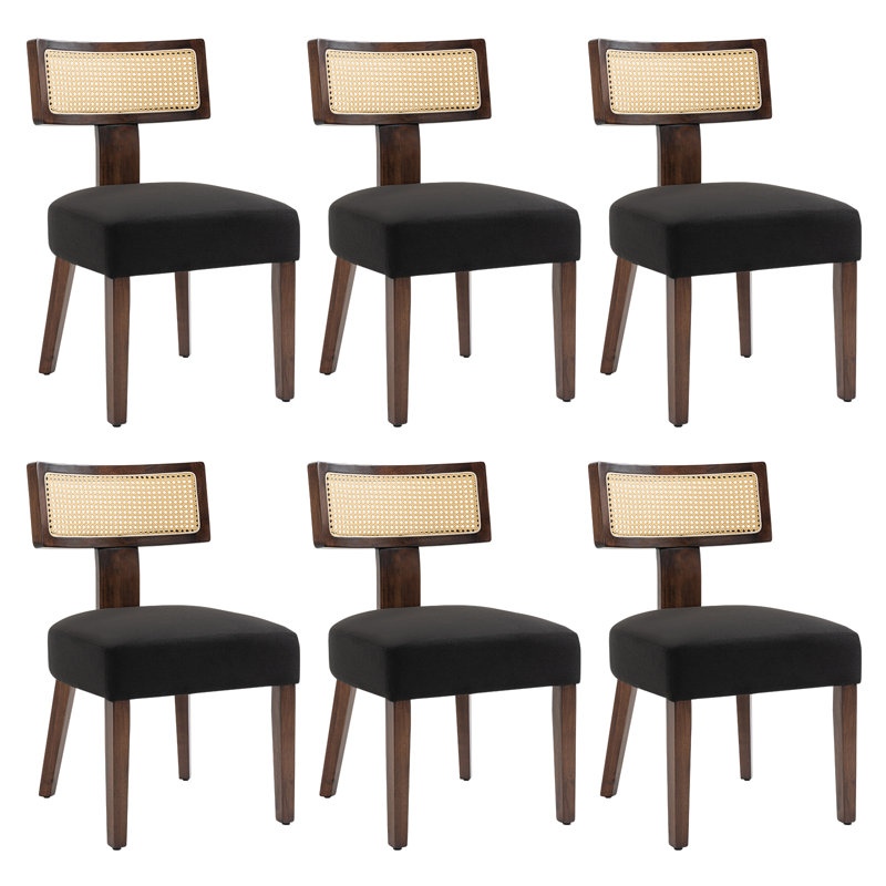 Chaise d'appoint Carrew, Noir, noir, noir, noir, Noyer