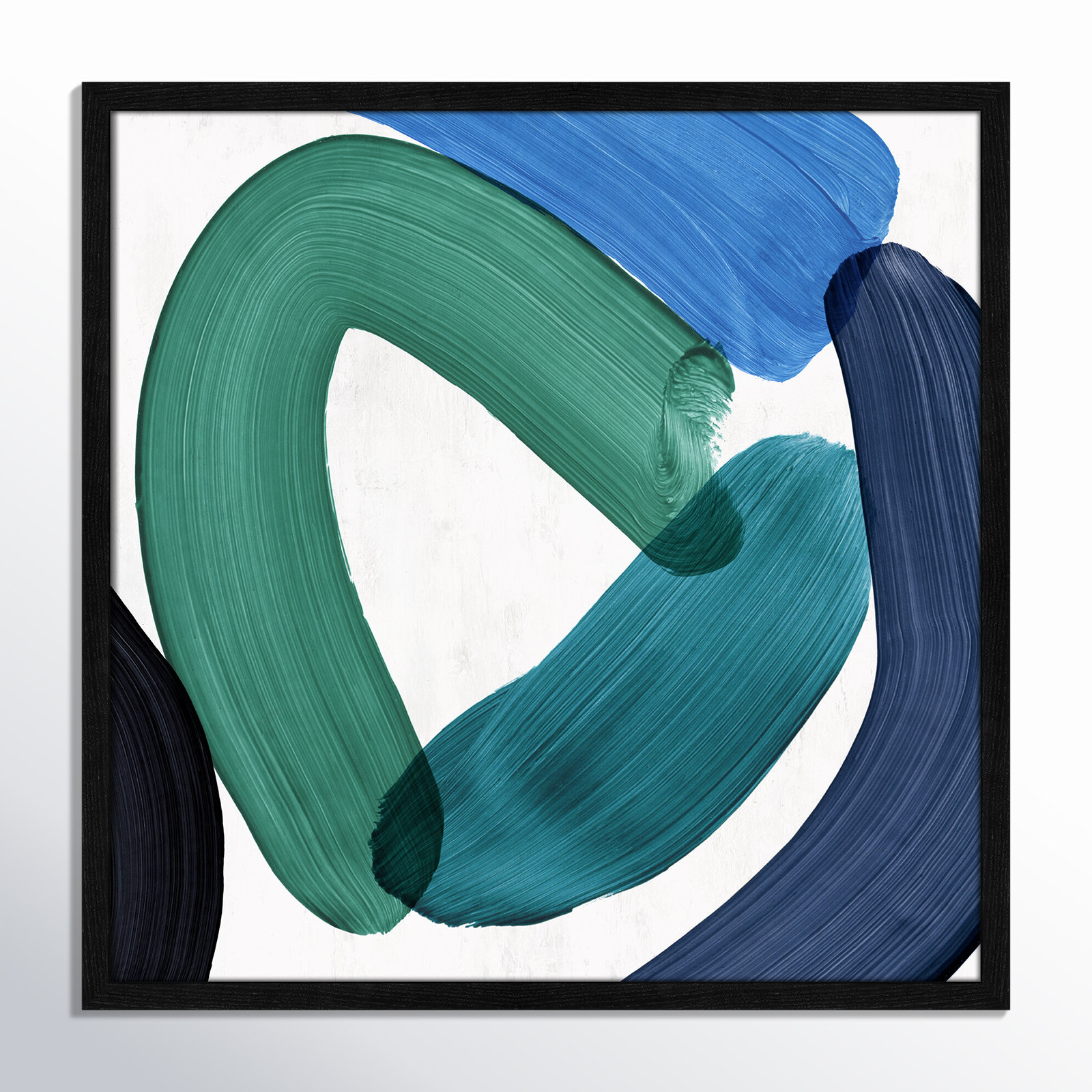 Smooth Bend I Painting, 23.5" H x 23.5" W x 0.75" D, Black Framed